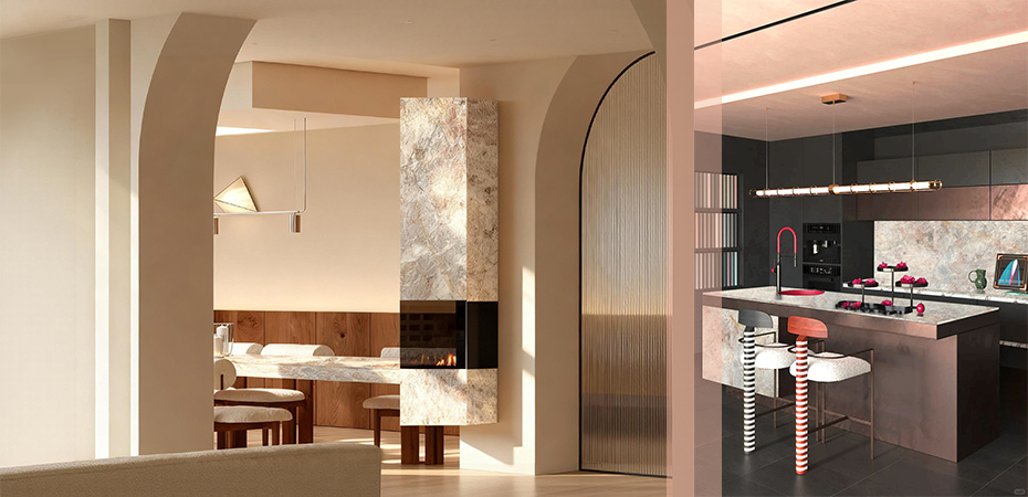 Four Seasons Sakura Pink Marble application