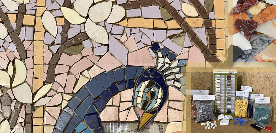 Artistic mosaic tiles for crafts