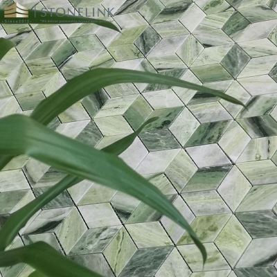 Raggio Verde diamond marble mosaic