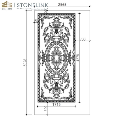 Beige rectangle waterjet marble medallions