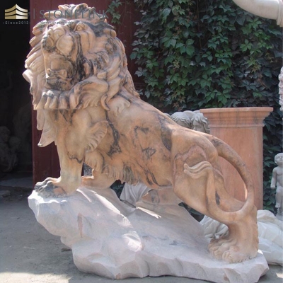 Lion granite sculptures