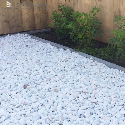 Gardening landscaping white pebble stone