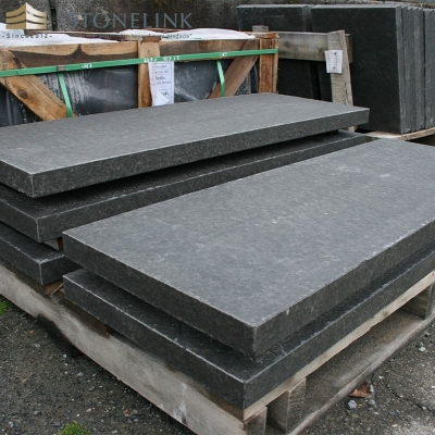 Black basalt paving stone