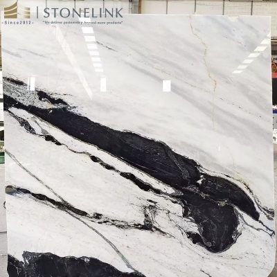 Panda white marble slab