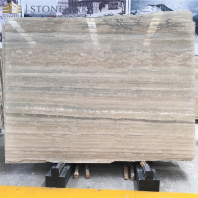 Silver travertine slab