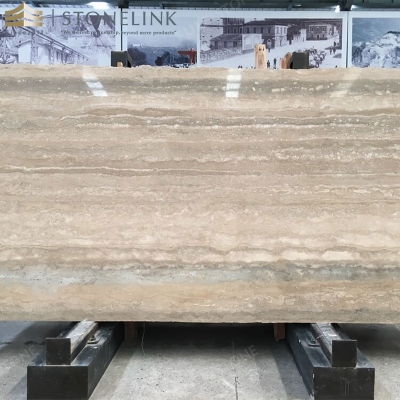 Silver travertine slab