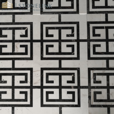 Geometric square marble mosaic tile