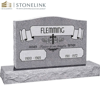 Colorful granite upright headstone