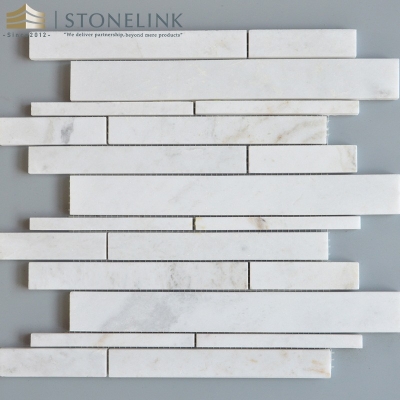 Bianco White modern linear marble mosaic